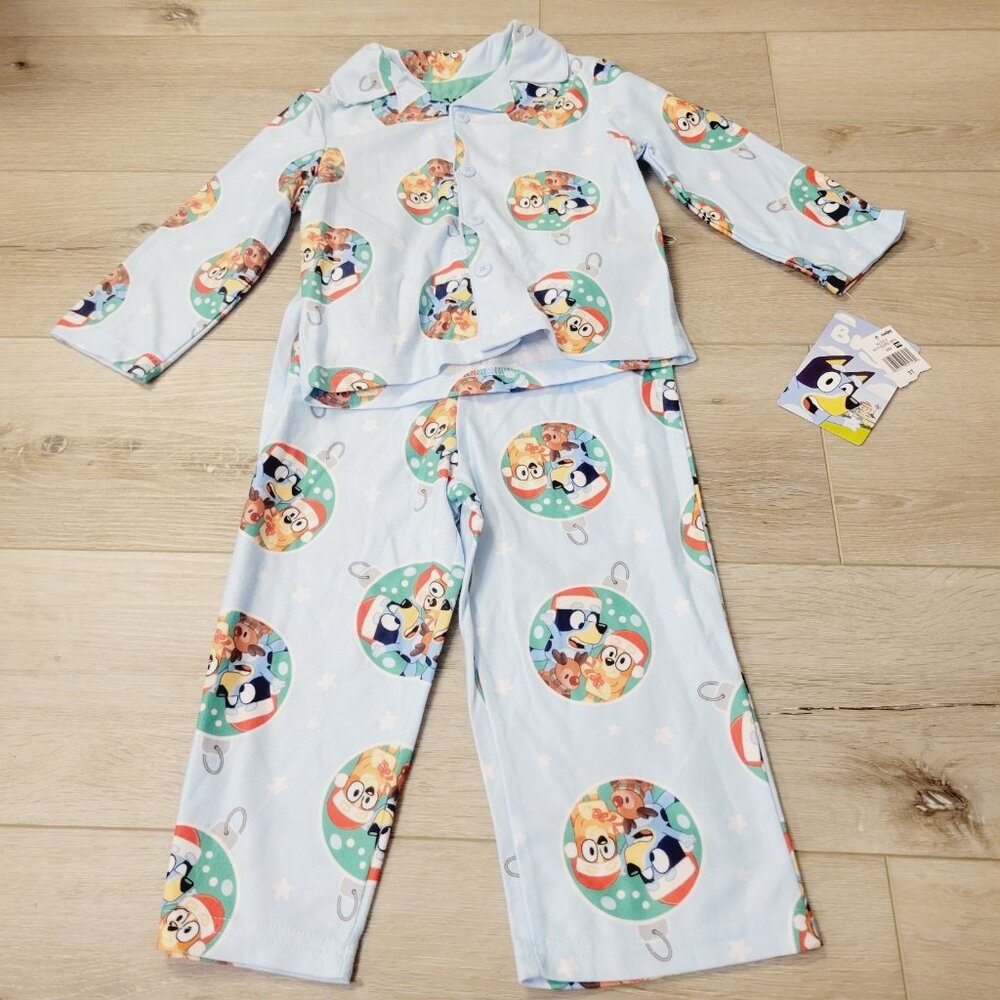 Disney Bluey Bingo Toddler Boys Christmas 2 pc Fleece Pajama Set 2T